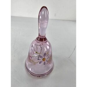 Fenton 2007 pink hand painted 4 1/2” High bell longeberger “ Artist Signed